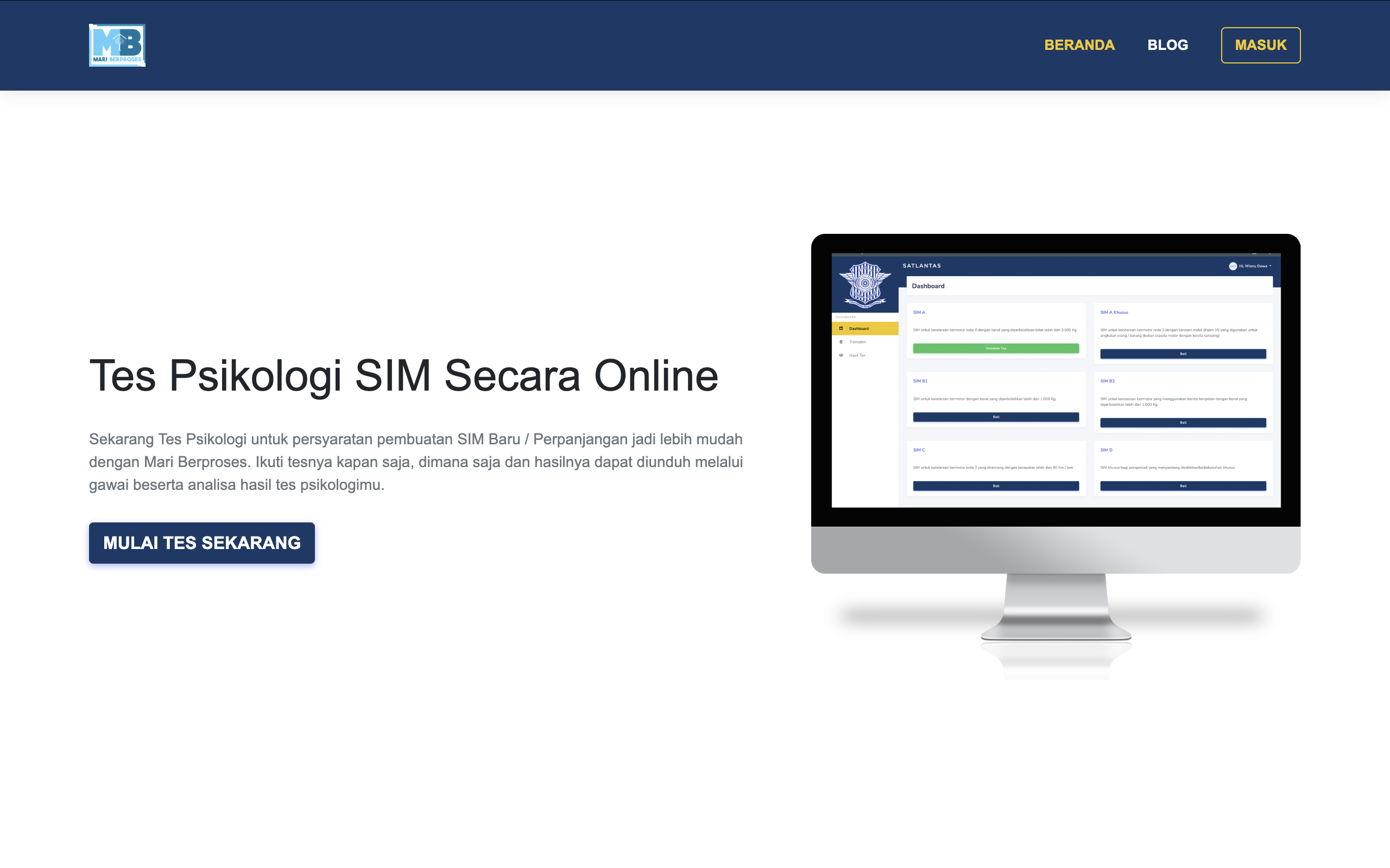 Tes Psikologi SIM Online - Mari Berproses